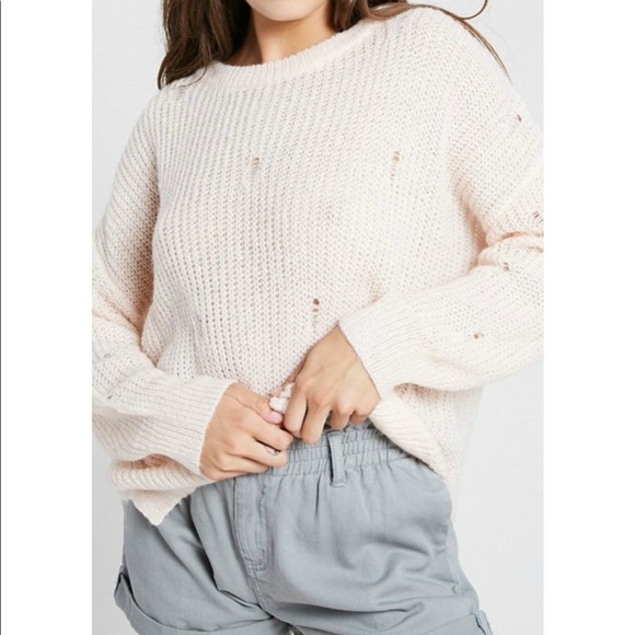 Wishlist soft pink oversized distressed sweater - Picture 3 of 7